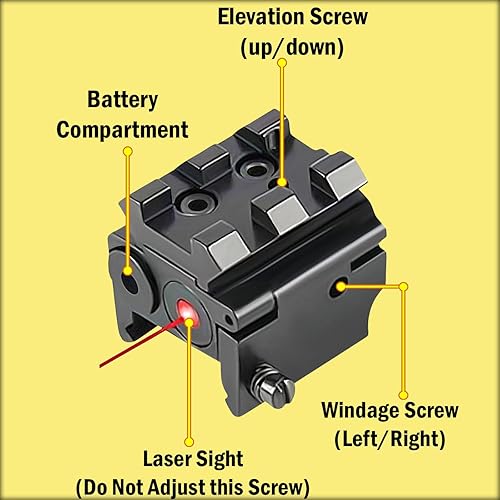 Miniatura 2 de 360 Tactical Mini vista láser de punto rojo compacto ajustable con riel desmontable de 0.787 in para pistola de aire, rifle, accesorios de caza,