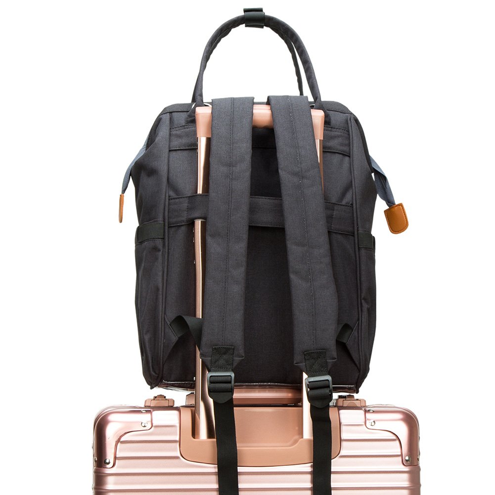 borsa zaino porta pannolini, impermeabile, multifunzione, di grande capacità; organizer da viaggio con tappetino per il cambio, una borsa termica per biberon e clip per passeggino
