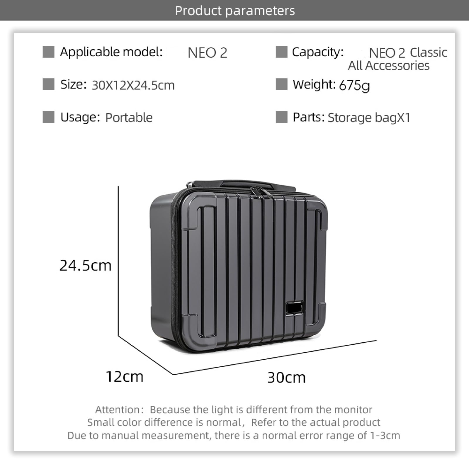 Genérico Carga de Transporte para dji Neo2, Bolsa de Almacenamiento de Viajes para dji NEO2 Volar Más Combo con Mando Remoto RC-N3,Batería de Vuelo Inteligente Neo,Hub de Carga