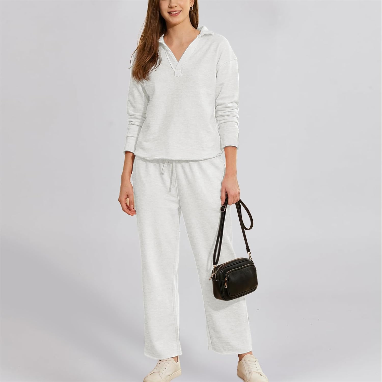 Women's Carmel Tracksuit 2 Piece Set - Patrick Pullover Sweatshirt & Catherine Sweatpants - Casual Lounge Set