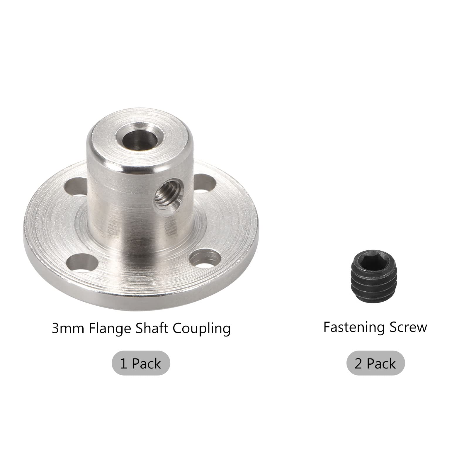 DMiotech 3mm Innen Durchmesser H12xD10 Flansch Kupplung Anschluss Starre Leitfaden Welle Unterstützung Kuppler Welle Kupplung mit Schrauben für DIY RC Modell Motoren Silber Ton