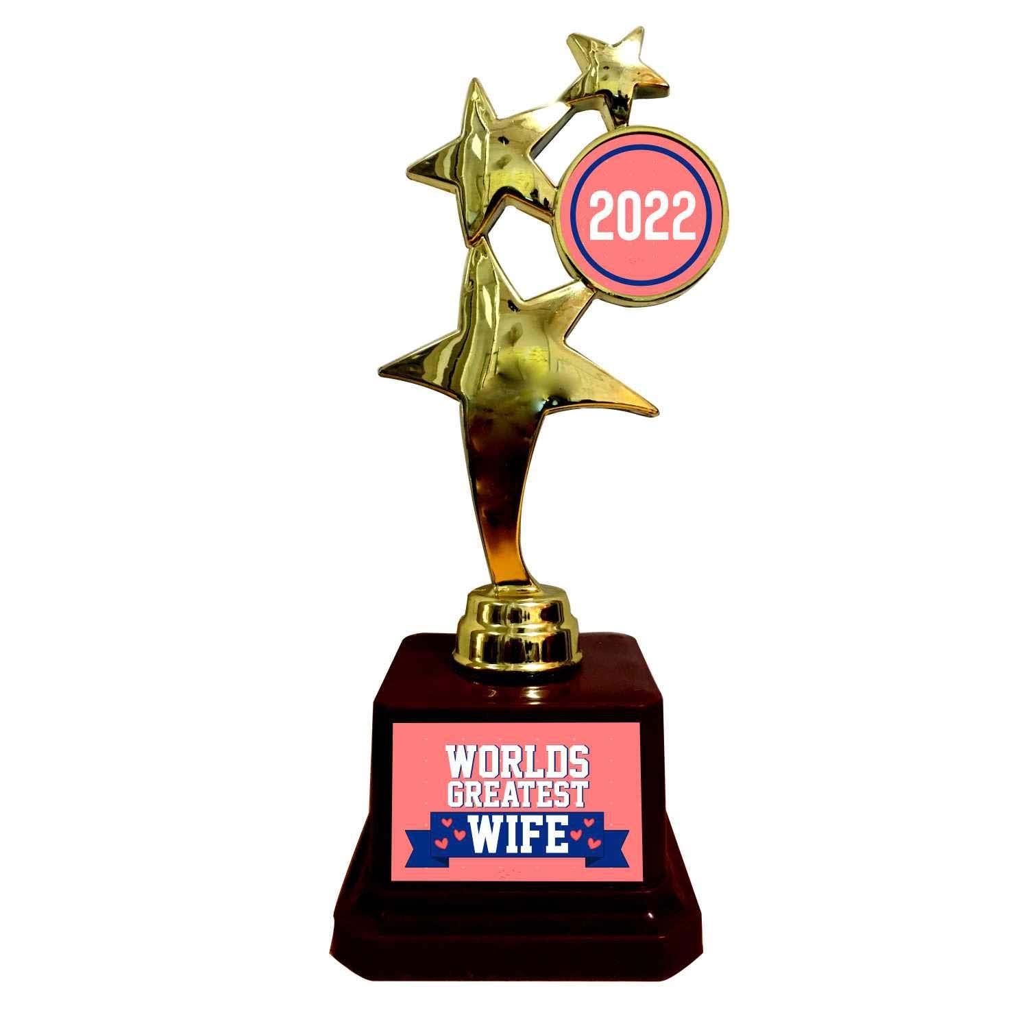 YaYa cafe Valentine for World Greatest Wife Award Trophy -Star Golden (B07HL8QJBC) Amazon Price History, Amazon Price Tracker