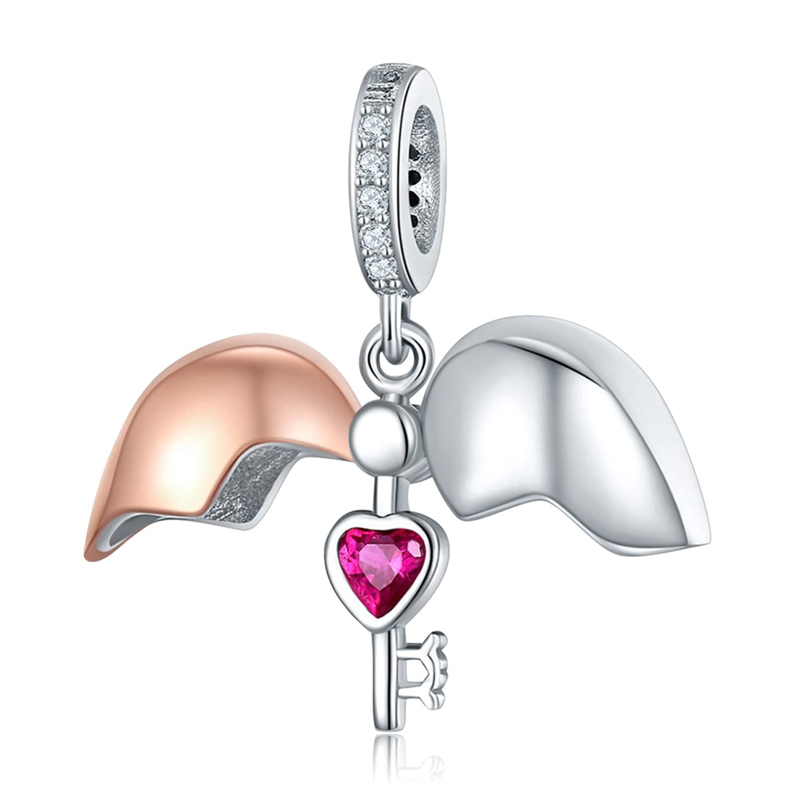 Annmors Charm Pendente Madre Figlia Zampe Cane Ciondoli Compatibile con Braccialetti e Collane Donna