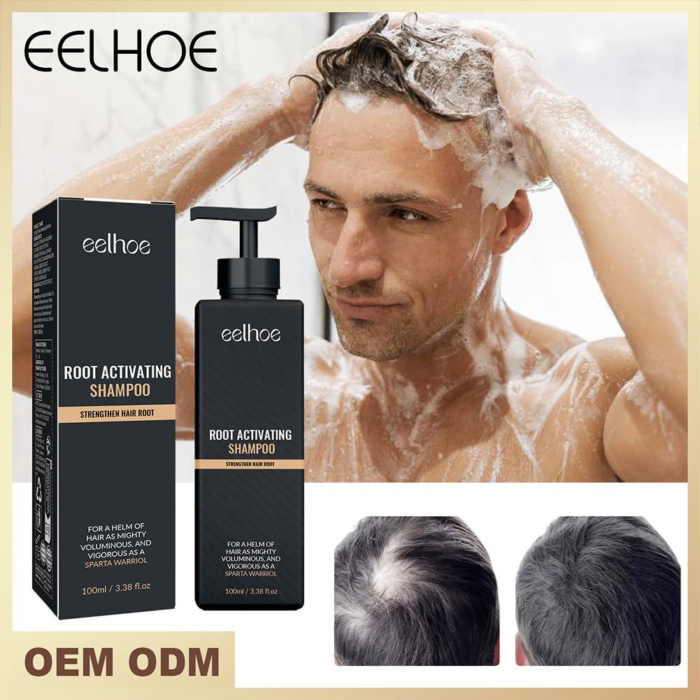 Champú activador de raíz para hombres pérdida de cabello espesor repara suaviza fortalece
