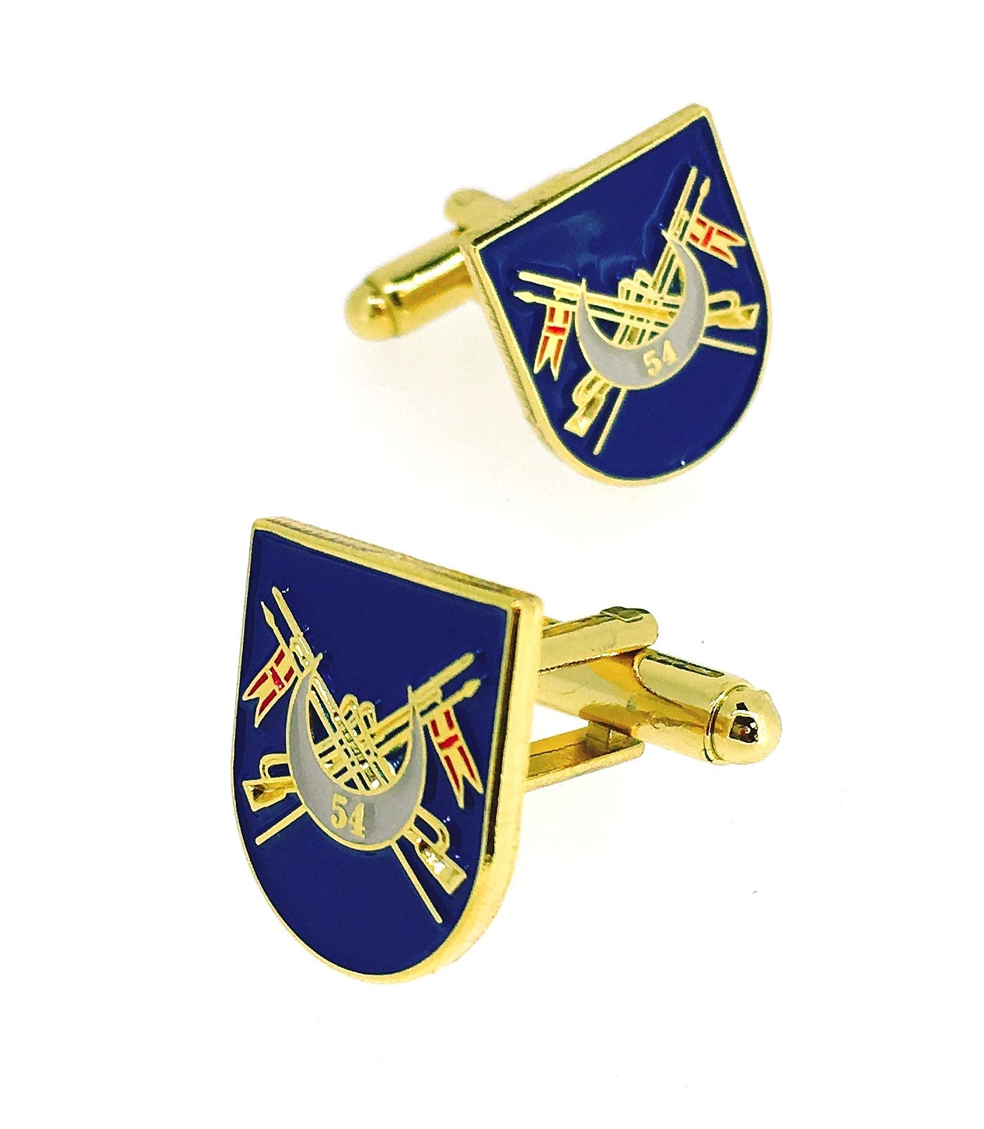 Gemelolandia | Gemelos de Camisa Escudo Grupo de Regulares de Ceuta n.º 54 Gemelos Originales Para Camisas | Para Hombres y Niños | Regalos Para Bodas, Comuniones, Bautizos y Otros Eventos