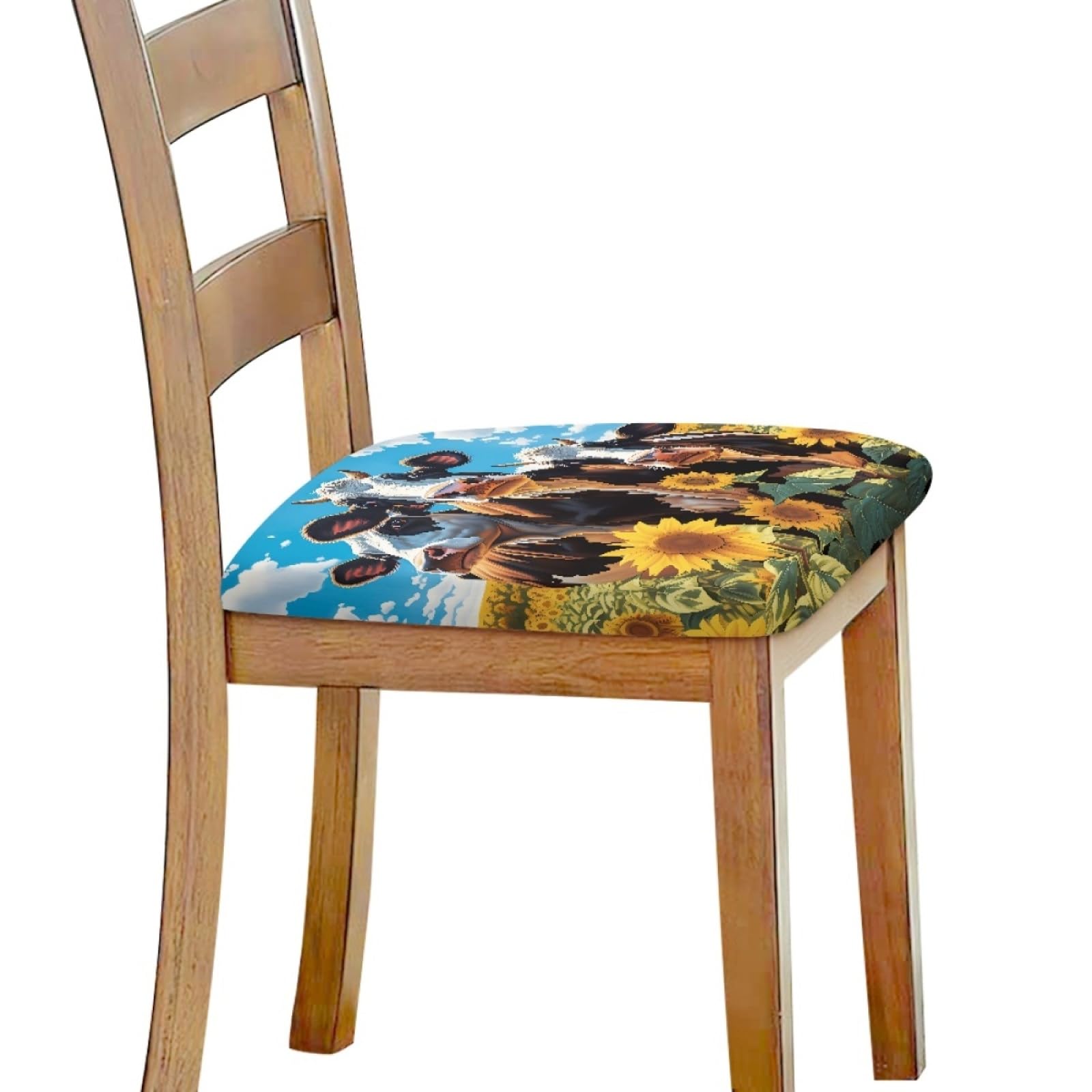 Fundas Sillas Vaca Cojines para Sillas Comedor Elásticas, Funda De Silla Extraíbles Y Lavables, Protectores De Asiento para Banquetes, Cocinas, Fiestas.