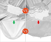 Vista 7 de Cubierta protectora de autos Uxcell 190T, cubierta de poliéster, impermeable y transpirable para todo tipo de clima, Plateado blanco