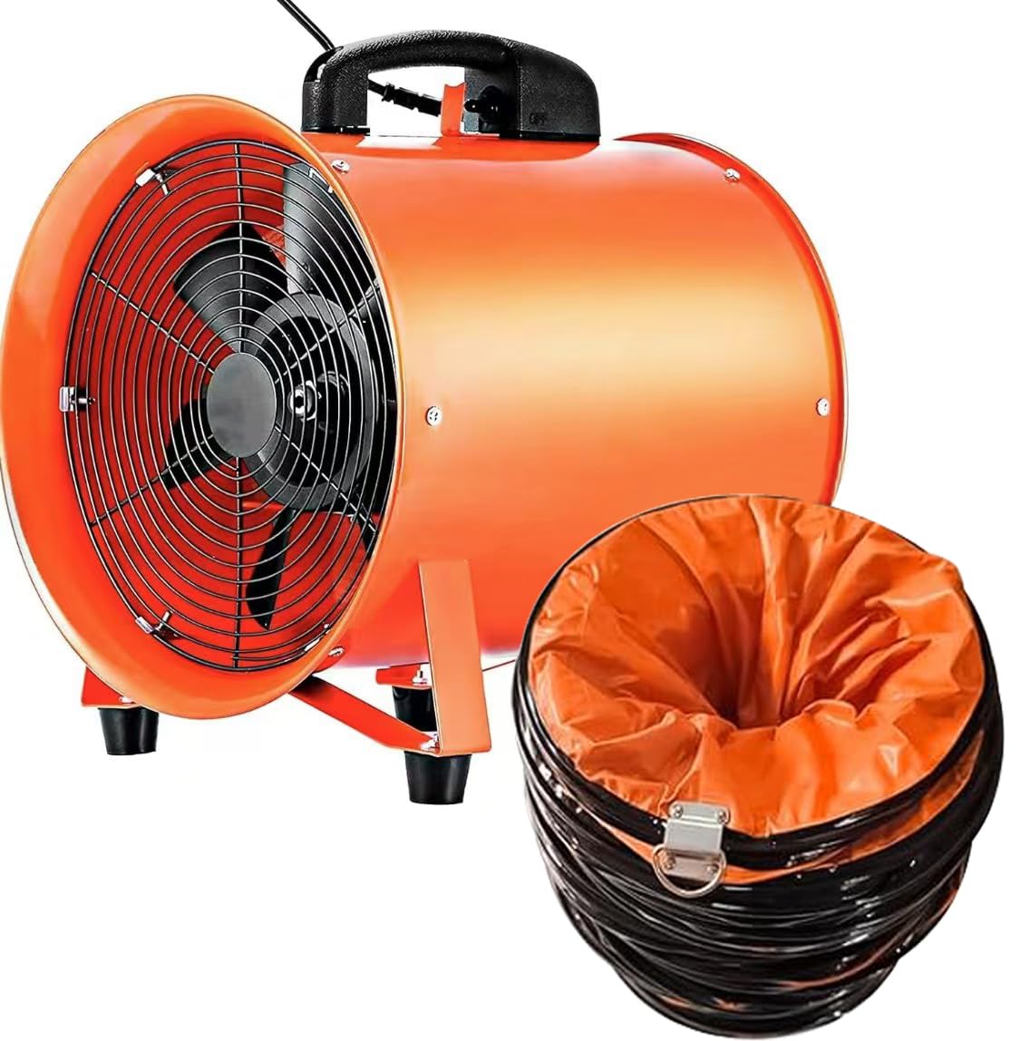Photo 1 of 12-Inch Industrial Blower Fan, High-Powered 3200 CFM Portable Blower/Exhaust Fan with 27ft Flexible Hose, 15ft Cable/Plug, Heavy-Duty Exhaust Fan for Construction, Workshops All-copper wire motors