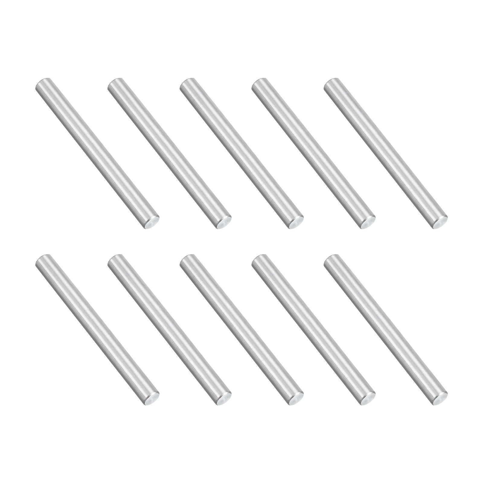 PATIKIL 10 Pcs Marine Grade 316 Stainless Steel Dowel Pins, 5mm x 60mm Round Metal Rods Linear Rail Rod Shaft Solid Bar Stock for Pegs Support Shelves DIY Craft Gear