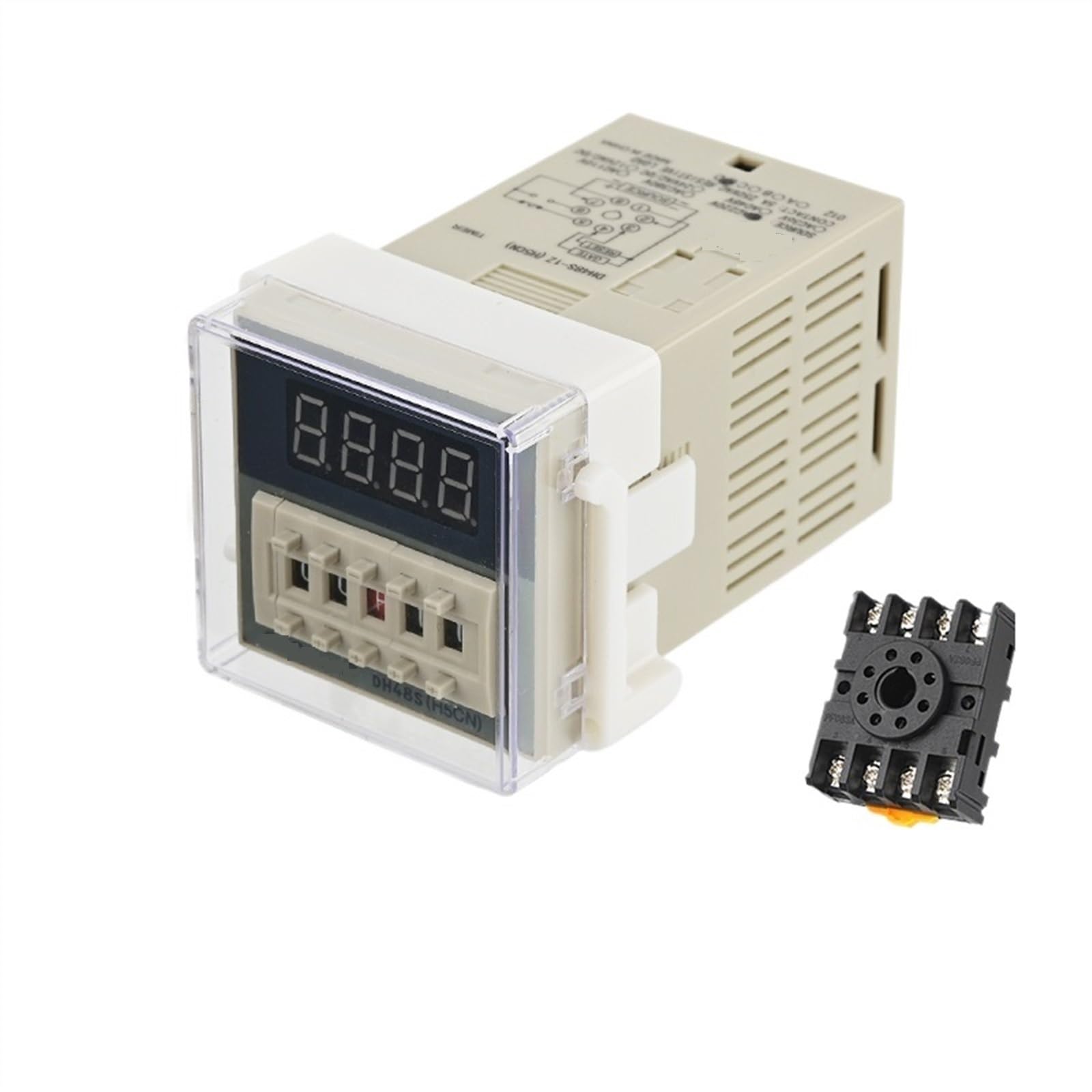 DH48S-1Z LED Temporizzatore Digitale Relè Programmabile Interruttore di Ritardo 0.01S-99H99M Base Presa AC/DC 12V 24V 36V 110V 220V 380V (Size : AC 110V)
