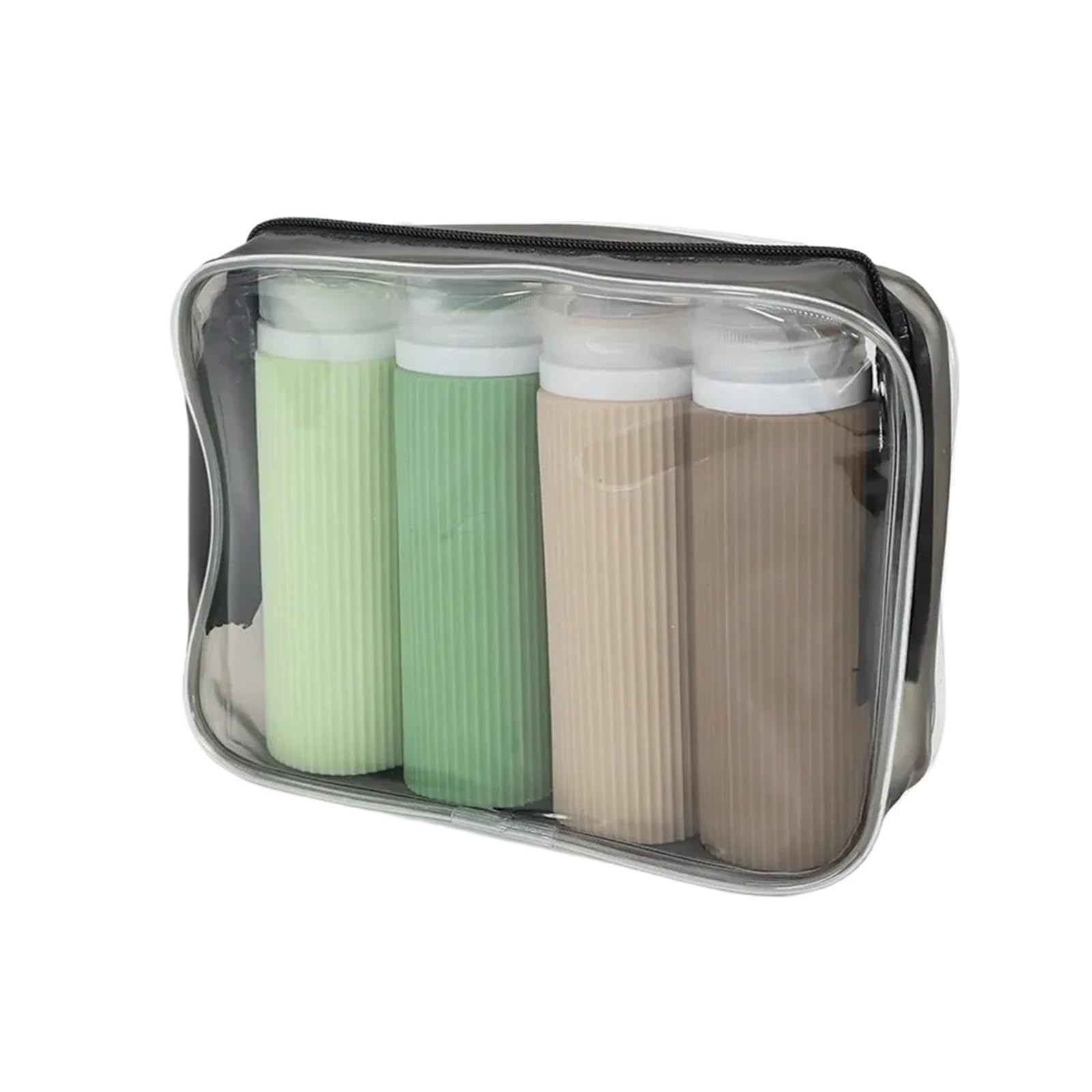 XIEHYA 4pcs 100ML Silicone Travel Bottles Accessories Portable Free Leak Proof Squeezable Size Containers For Toiletries(Dark Khaki)
