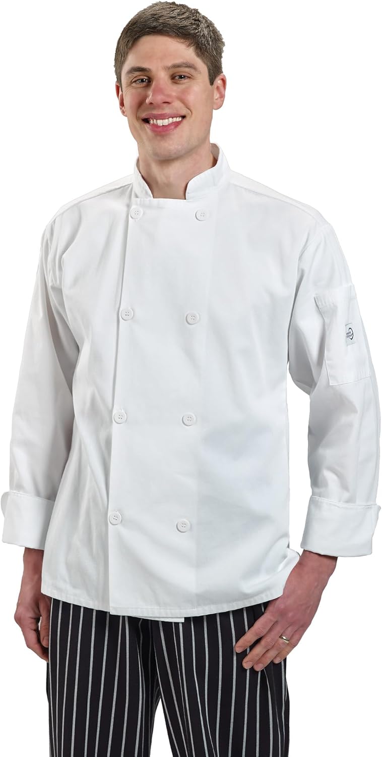 Mercer Culinary Mens Unisex Chefs-jackets, White, Small US - Image 4