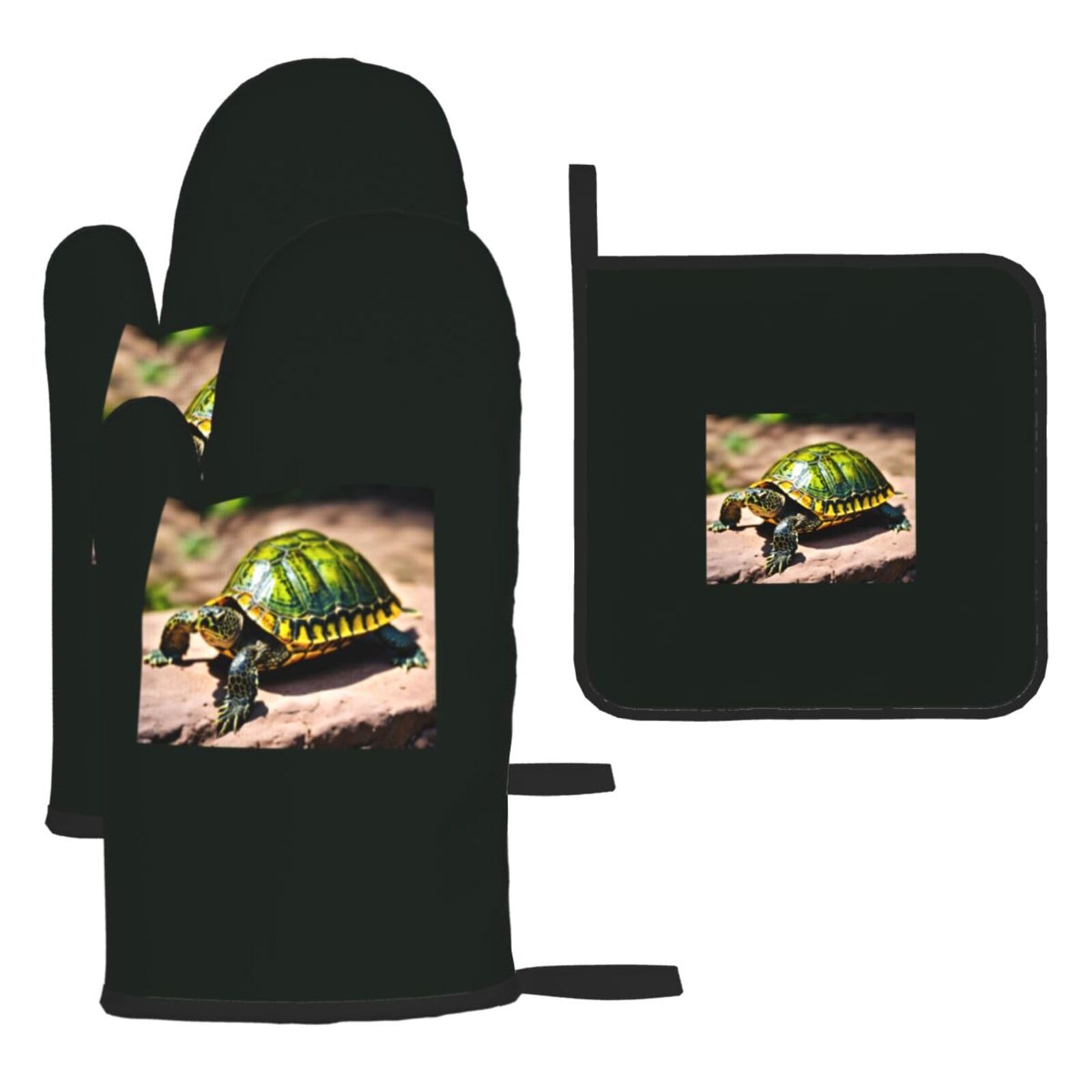 Lord Howe Island Sea Turtle Print Oven Kitchen Gloves For Baking Outdoor Grilling Home Use Mitts Microwaving Bbq