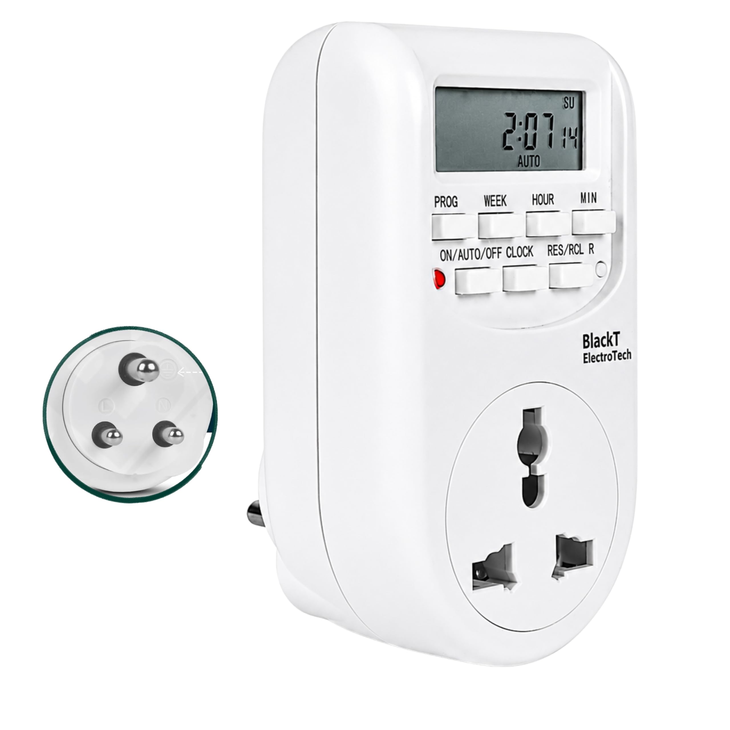 Blackt Electrotech BlacktElectrotech BT41P : (3 PIN) Plug-in 24x7 Digital Programmable Timer Socket Type for Mobile Charging, Lightning Control, Glow Sign Board ETC-image-23
