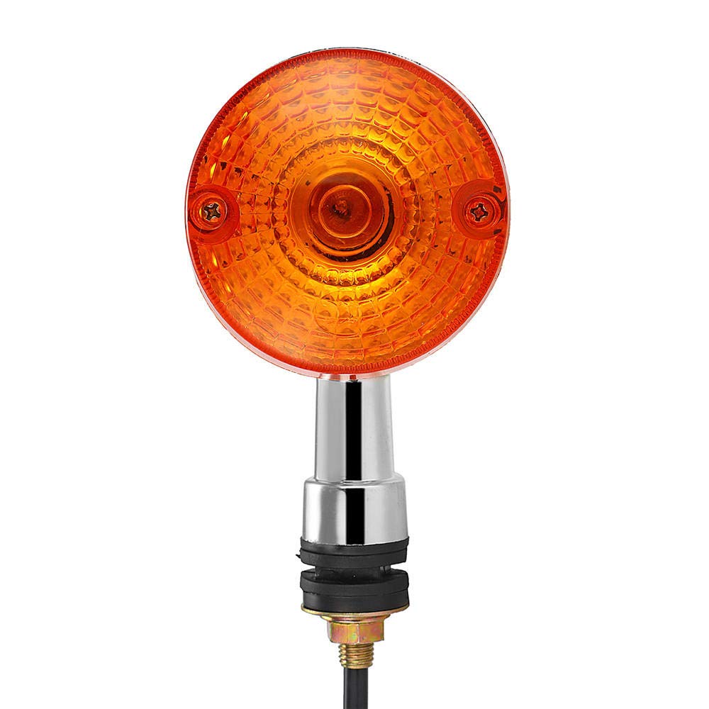 RENCALO Pair Motorcycle Front Indicators Chrome Black Left Right Turn Lights for Suzuki GN125