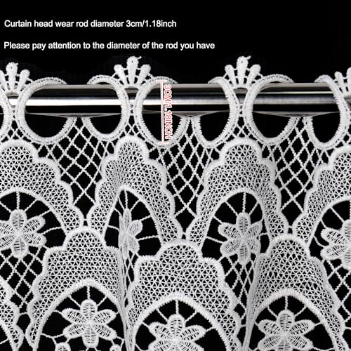 Molaxhome DC1A174 Homey Sheer Embroidered Flowers Leaves Vine Window Treatment Valance Great thumb #3