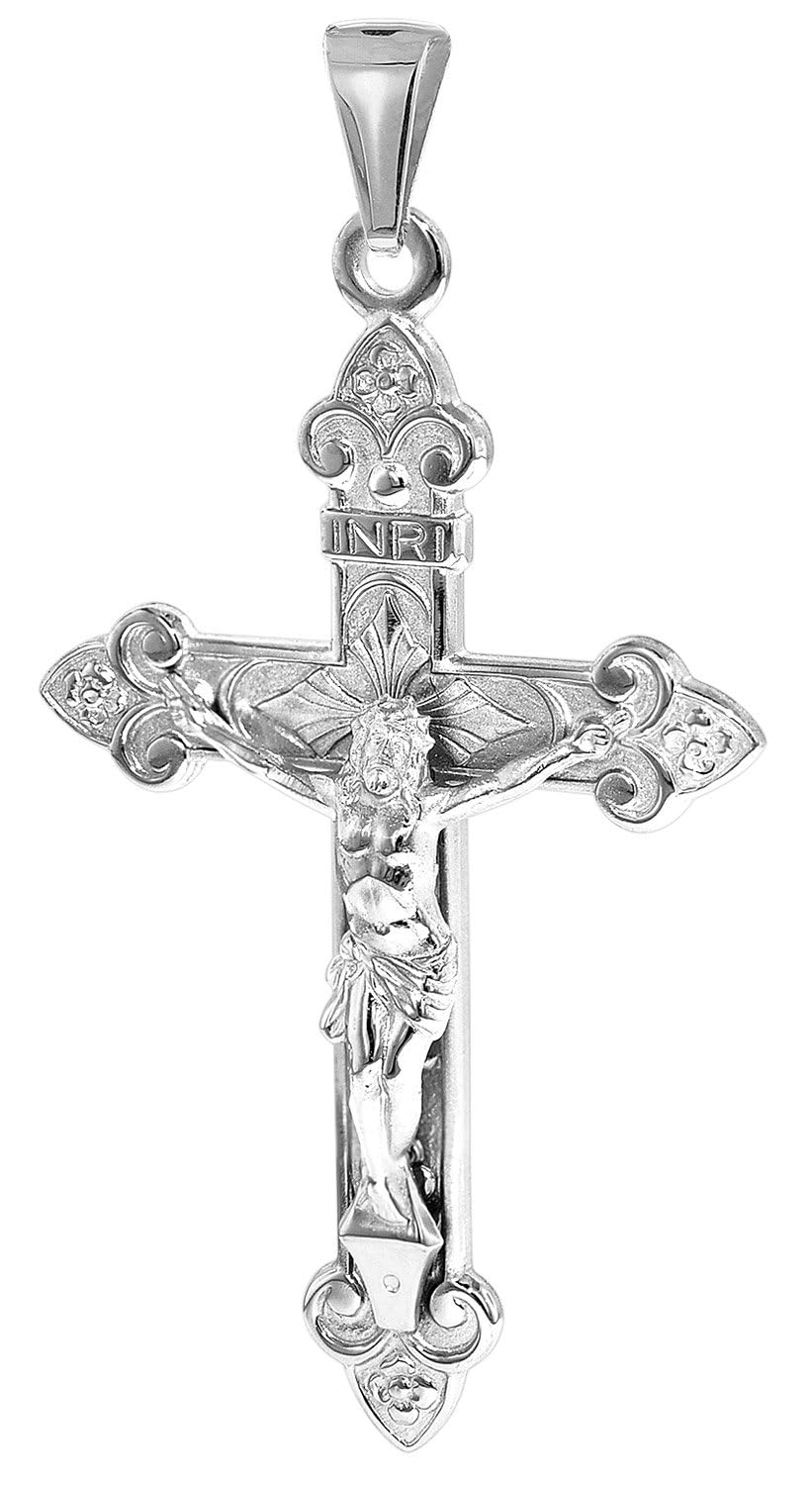 trendor Kreuz-Anhänger für Damen und Herren 925 Silber 40 mm 35788 | Silber-Anhänger für Frauen und Männer, orthodoxes Silber-Kreuz, Korpus-Kreuz aus Sterlingsilber, Silberschmuck, Symbolschmuck