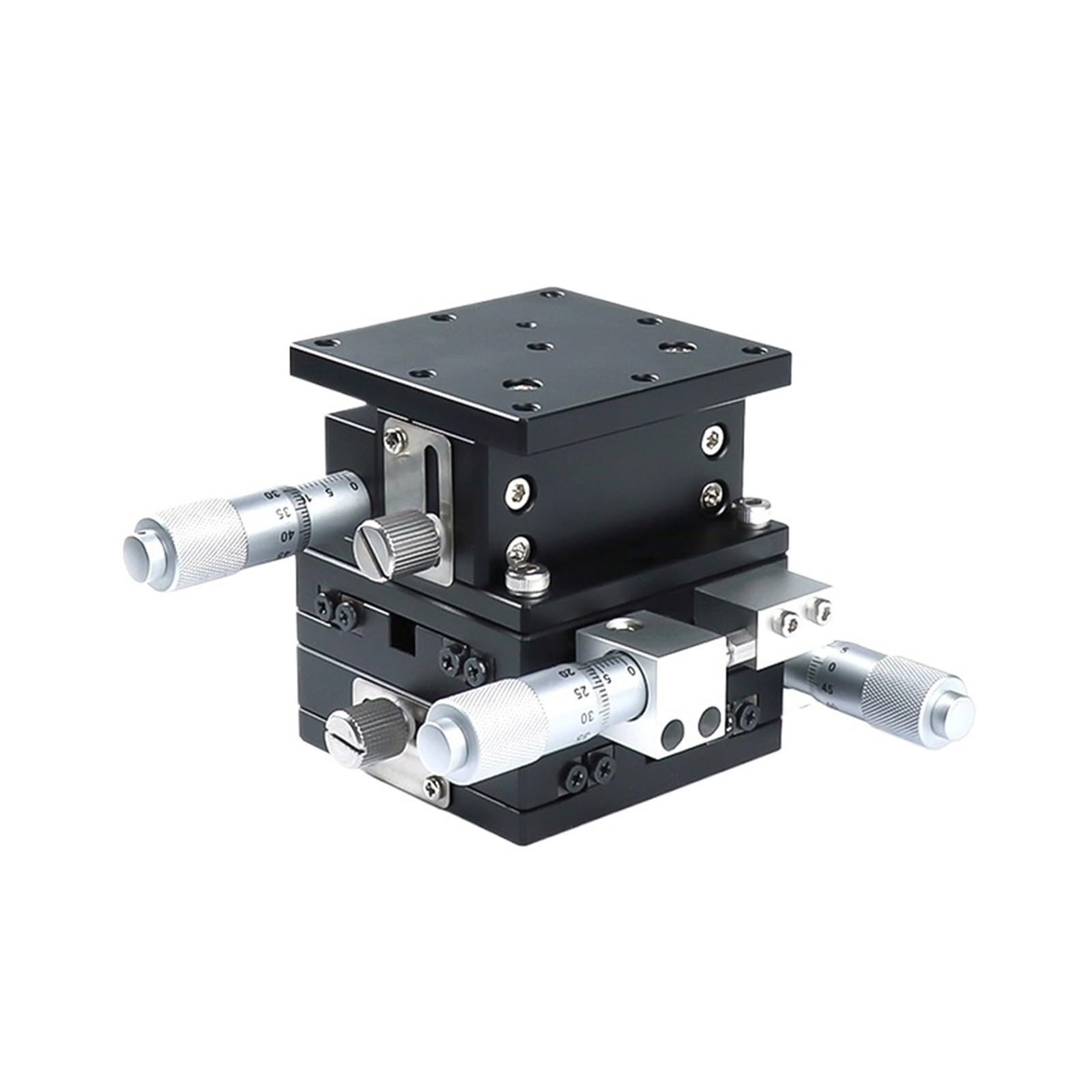 IGNVXMGKP Micrometer Table Manual Sliding Table X/XY/XYZ Axis Knob Trimming Precision Optical Table Guide Rail Displacement Platform(XYZ-axis Right,40x40mm Table)
