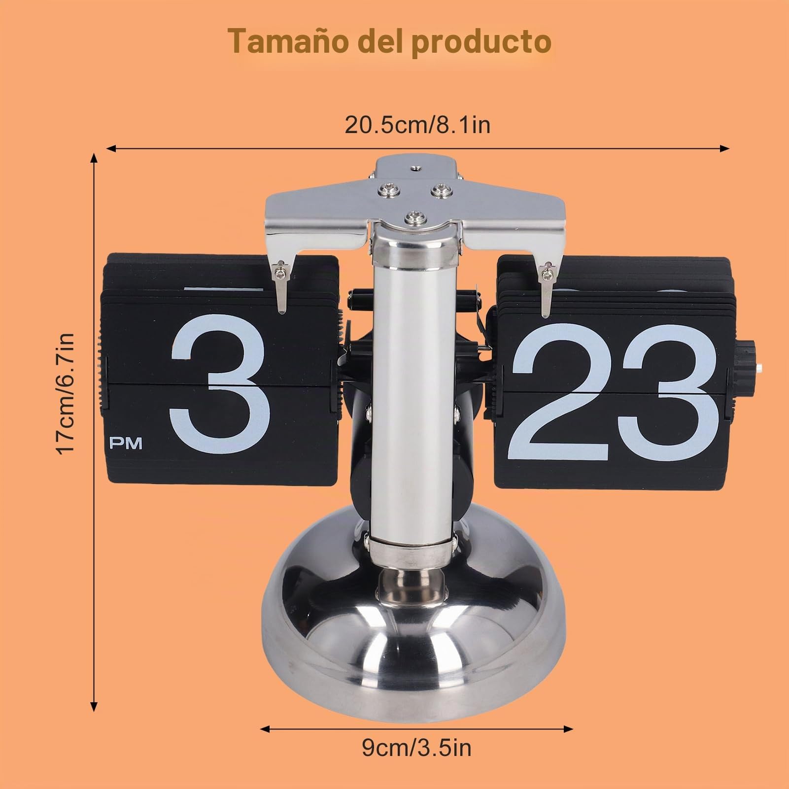 Reloj digital retro abatible hacia abajo, reloj de giro de página automático mecánico, funciona con pilas, tiempo preciso, reloj de cuarzo de moda único, adorno de escritorio, oficina, decoración del