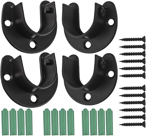 Juego de soporte para barra de ducha 1-516 en forma de U, soporte de barra de cortina resistente, soporte de poste de cortina de acero inoxidable