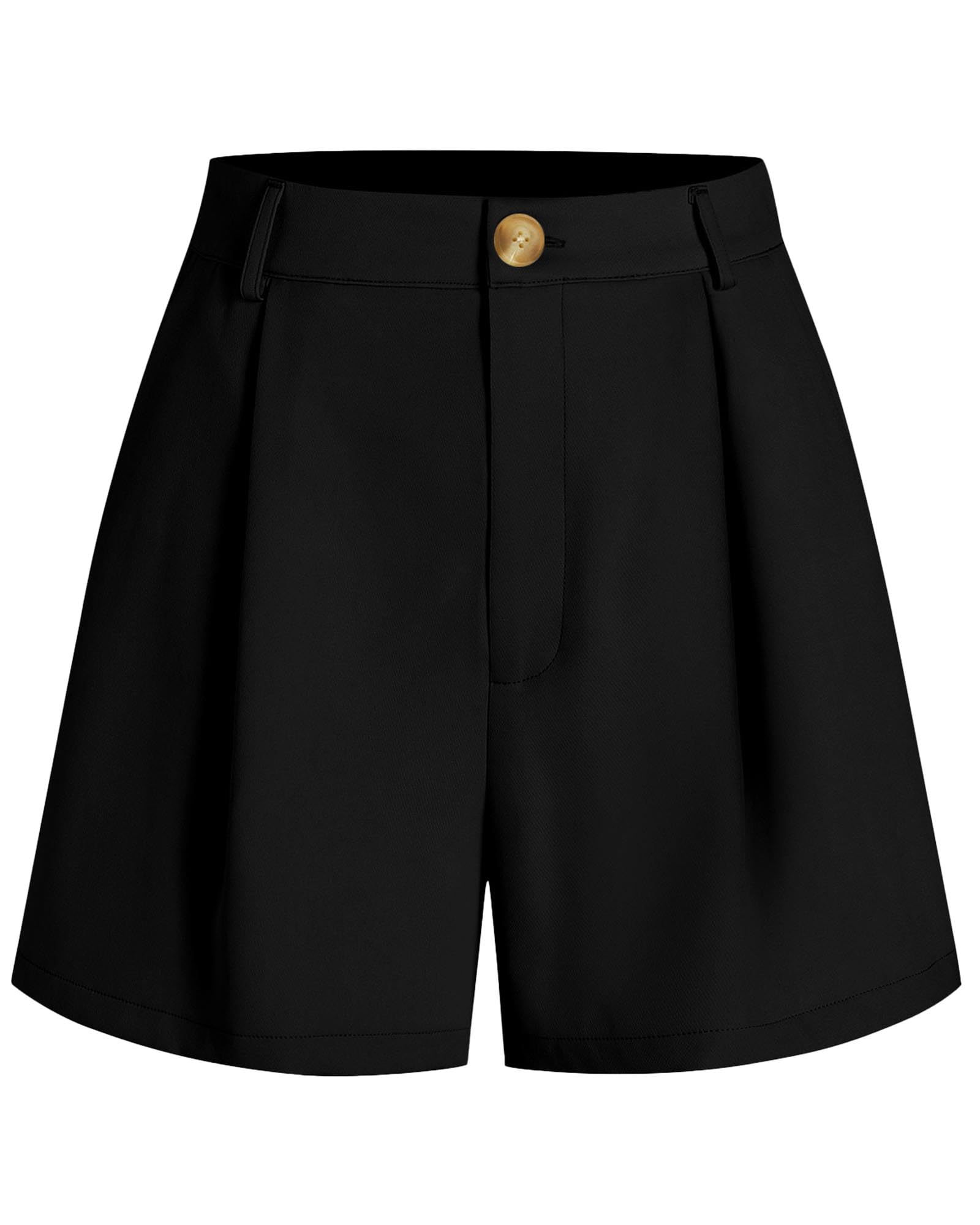 KIRUNDOShorts for Women Dressy Casual Summer Elastic Waist in The Back Pleated Wide Leg Tailored Work Trouser Shorts