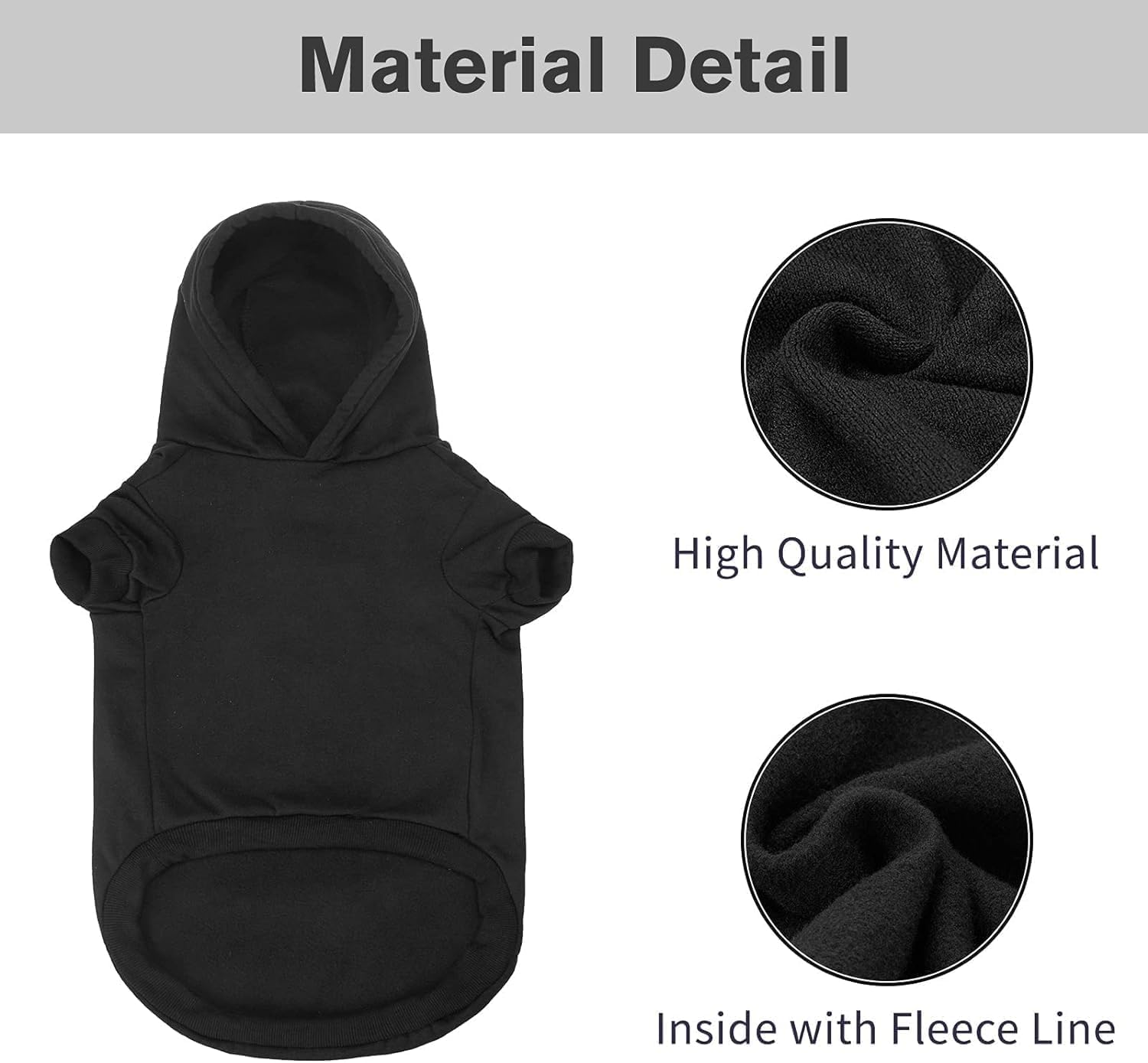 BINGPET Dog Hoodies Cold Weather Soft Brushed Fleece Pet Clothes Hooded Sweatshirt for Dog Cat - Image 3