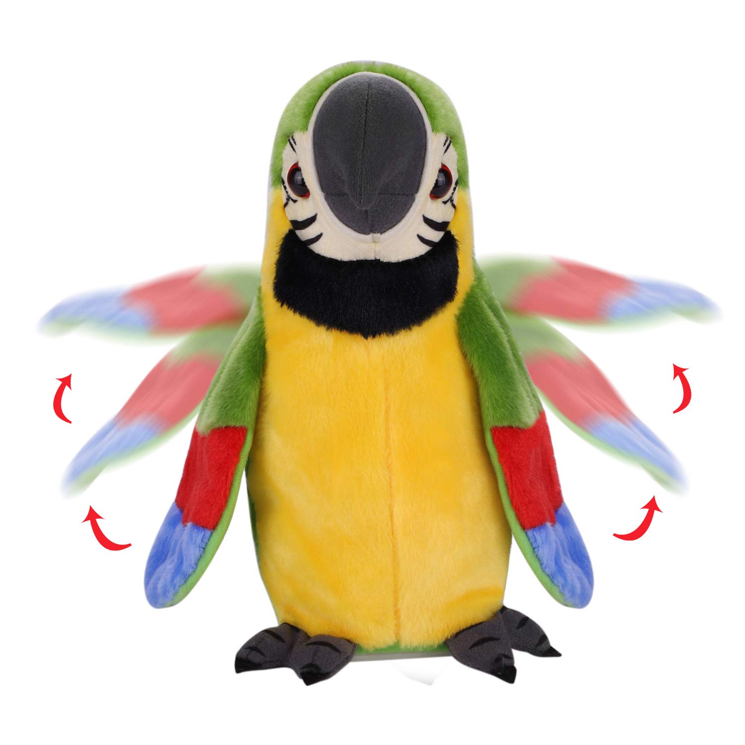 JNGUOSICN Talking Parrot, Interactive Repeating & Dancing Decorative Bird with Waving Wings - Image 4