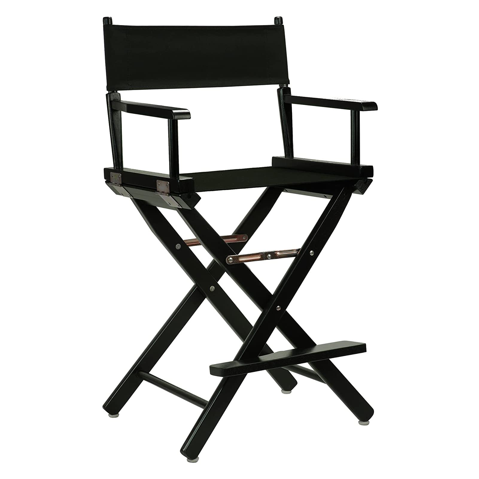 WANYE Casual Home Director's Chair,Black Frame/Black Canvas,30" - Bar Height black-30inches
