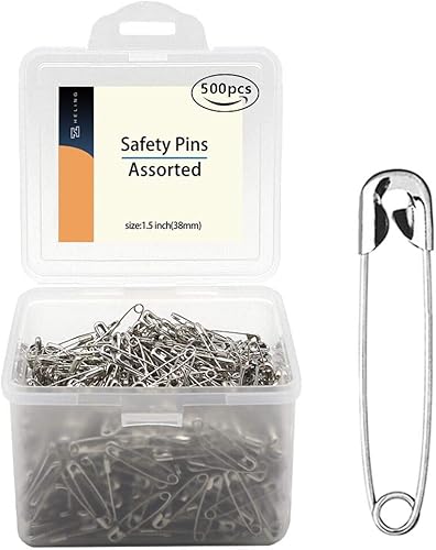 Paquete de 500 pines de seguridad, pasadores de seguridad de 1.5 pulgadas1.496in a granel, pasador de seguridad tamaño 2, pasadores de seguridad