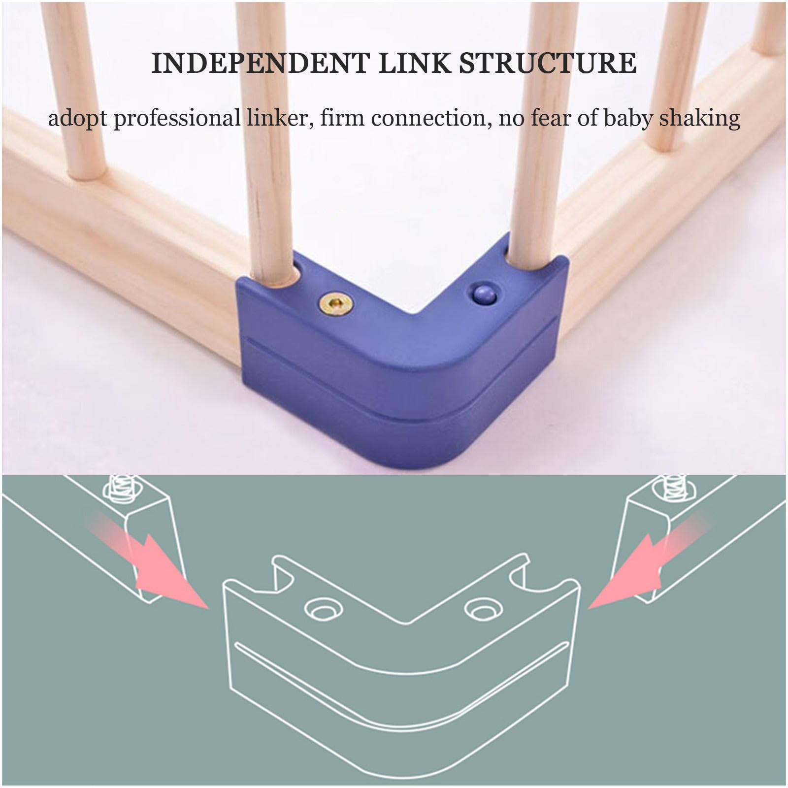 Box Pieghevole per Bambini, Recinto in Legno per Bambini, Box per Gattonare, Recinto Portatile per Bambini, Recinto per attività per Neonato, Grande Box Bambini,160x180cm