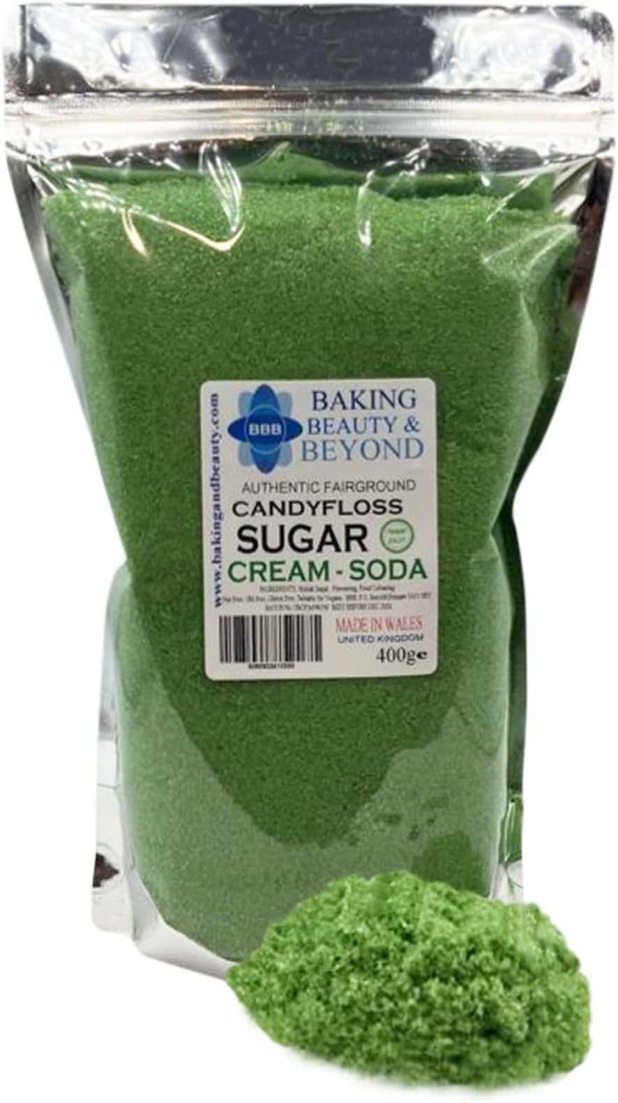 Baking Beauty and Beyond Premium Candy Floss Sugar 400g - Cream-Soda Flavour