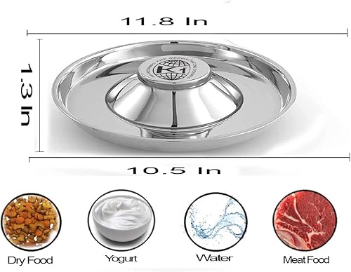 Miniatura 4 de Cuencos de acero inoxidable para perros de alimentación lenta, cuencos para cachorros para alimentación de alimentos y destete de agua, plato de