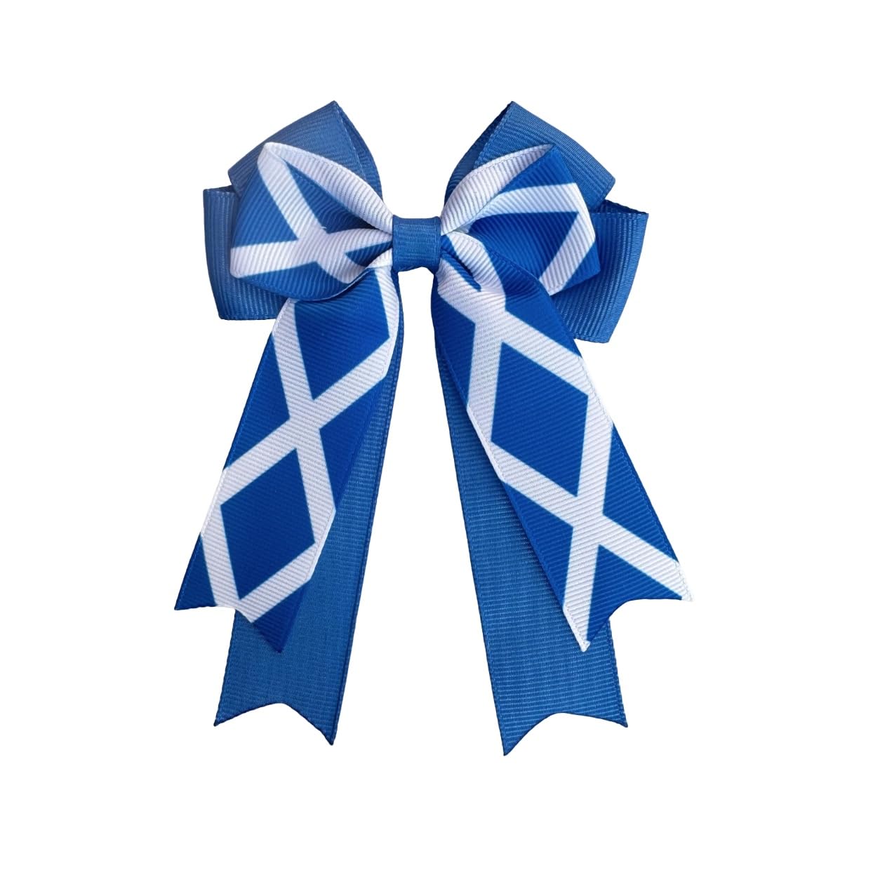 MeiMei Scotland flag Scottish St Andrews Cross National Flag Pattern 3.5 * 5.5 inch Hair Bow, Handmade Girls Hair Accessories (Clip)