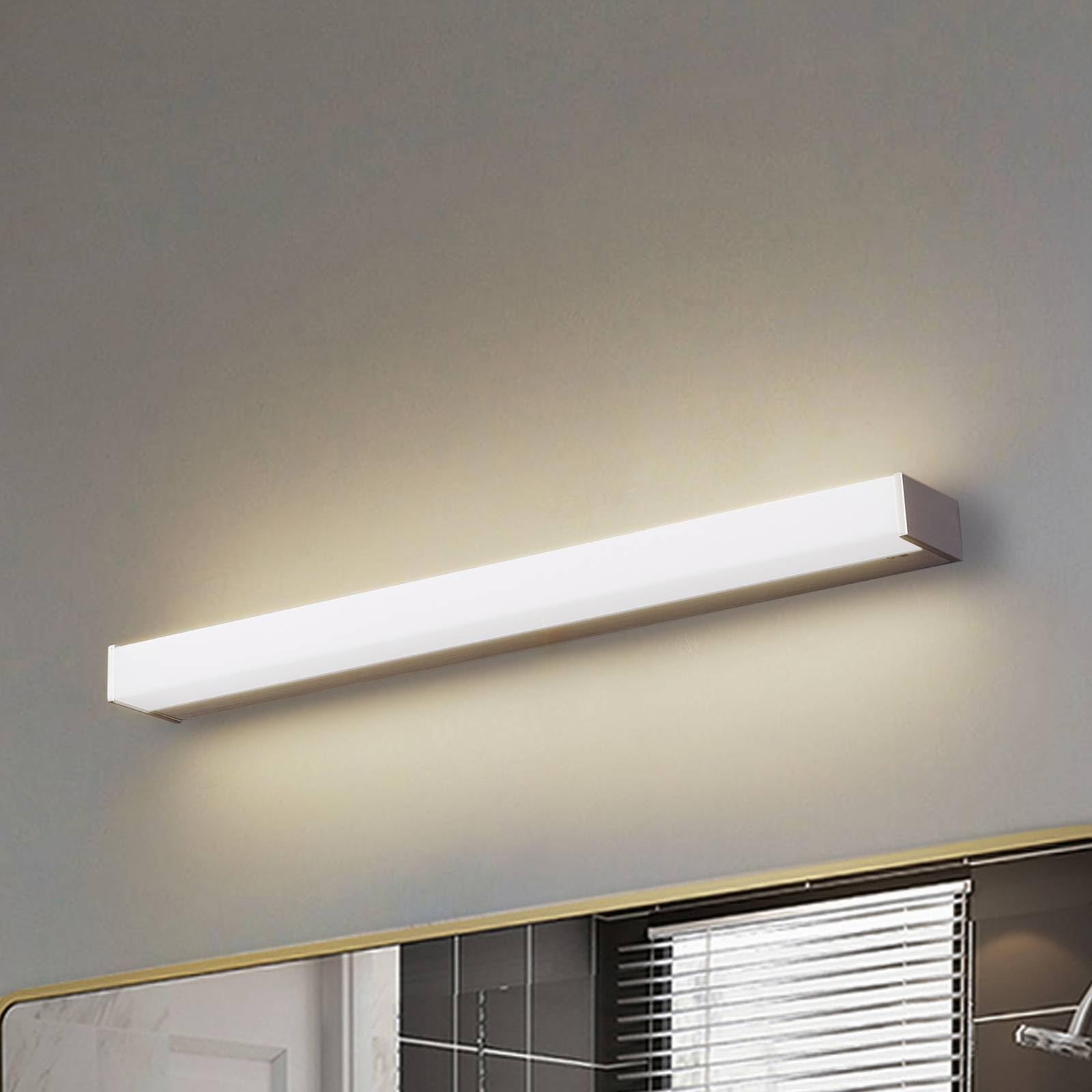 Lindby Lampa ścienna LED, lampa ścienna do łazienki Philippa (odporna na zachlapanie wodą (nowoczesna) aluminium (1 żarówka) - lampa ścienna, lampa nad lustro, oświetlenie łazienki, oświetlenie
