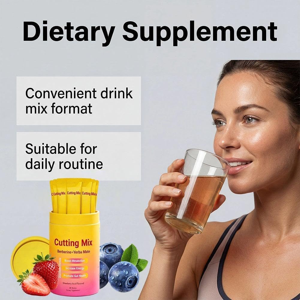 Mezcla de bebida de corte doble acción antojo y metabolismo vegano apoya la saciedad Aç & Health Gut Signaling energía de fresa