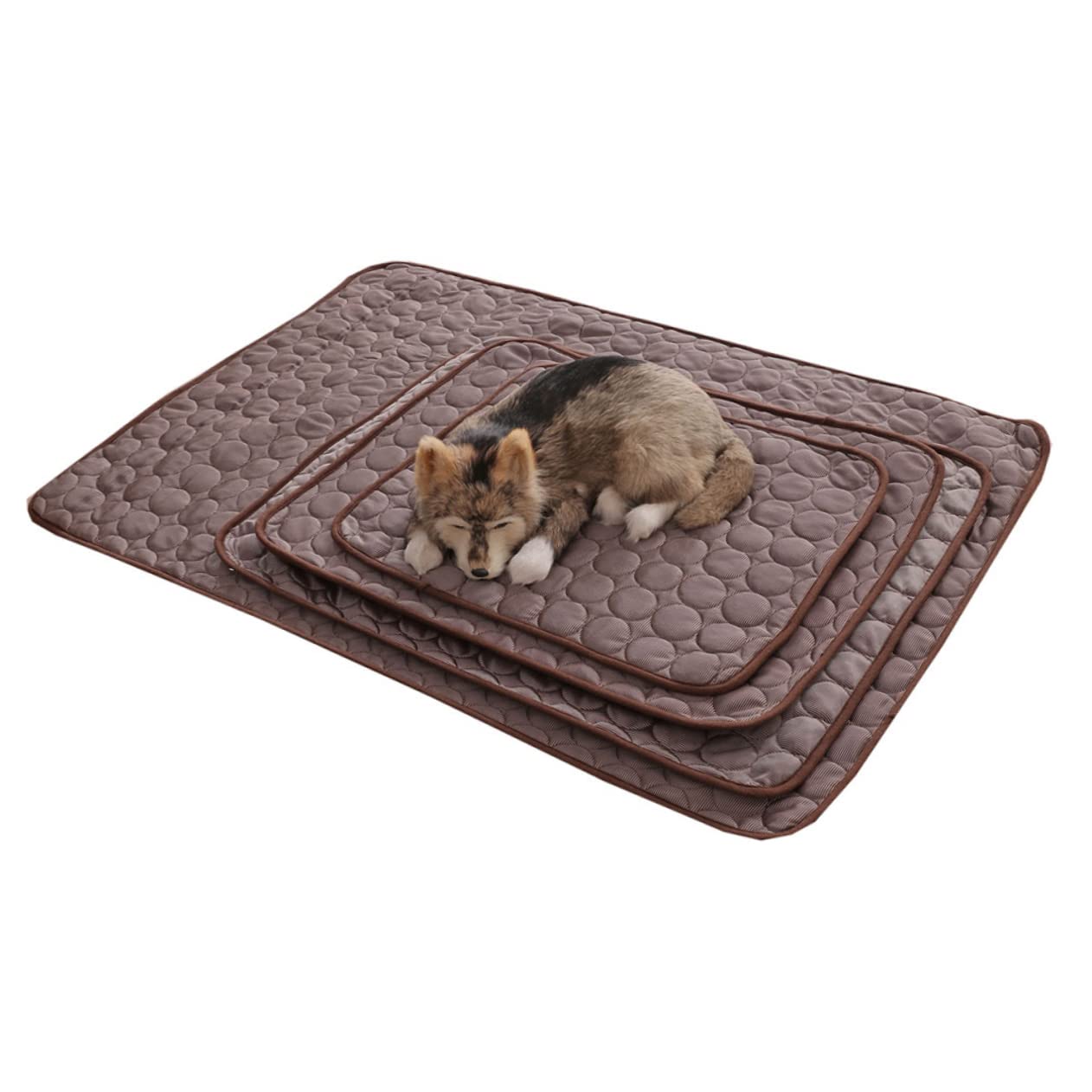 HAPINARY Dog Cooling Mat Breathable Ice Silk Cotton Coffee Mat