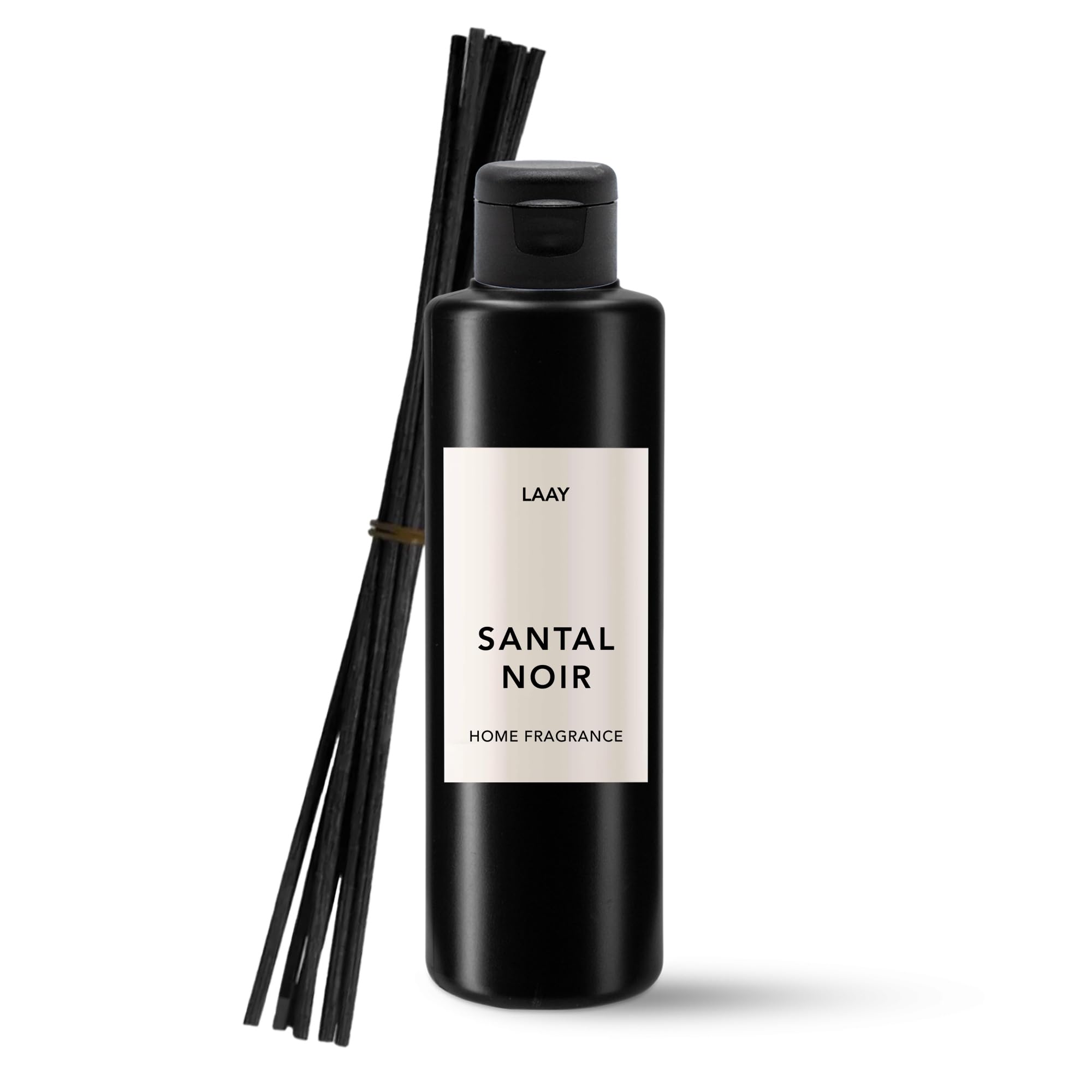 LAAY Santal Noir - Difusor de aroma de sándalo, con 5 varillas de ratán, 200 ml, aroma de larga duración para salón, hotel y spa