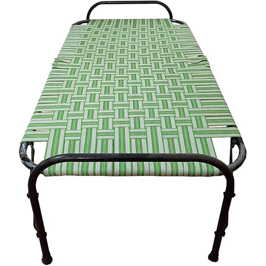 Metal Nylon Platform Folding Bed Multicolour