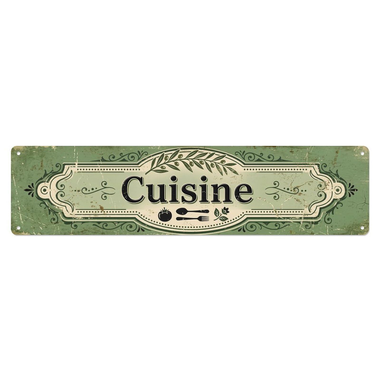 Kitchen Retro Label Olive Tomato Culinary Room Vintage Metal Tin Sign Wall Decor for Cafe, Club, Garden Metal Poster 4x16Inch