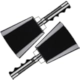 Deke Home - 2 Pack 10 Inch Steel Cowbells with Handle, Loud Noise Makers for Football, Sports, Parties, Competitions, School Spirit & Safety, Large Hand Bell for Cheering & Percussion Instrument