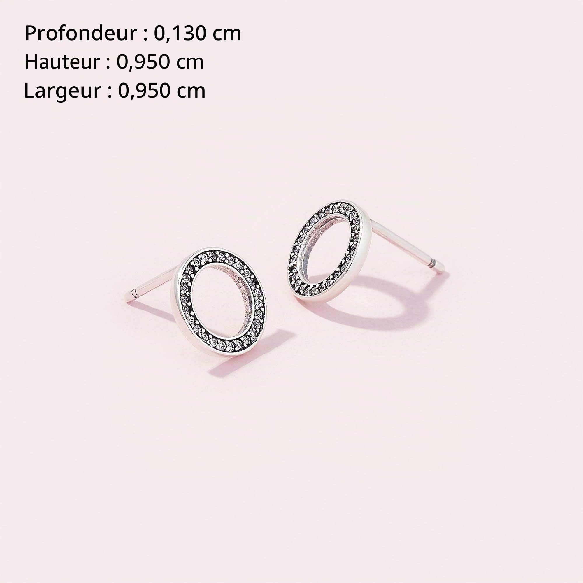 Pandora Signature Clous d’oreilles Cercles scintillants avec zircones cubiques transparentes