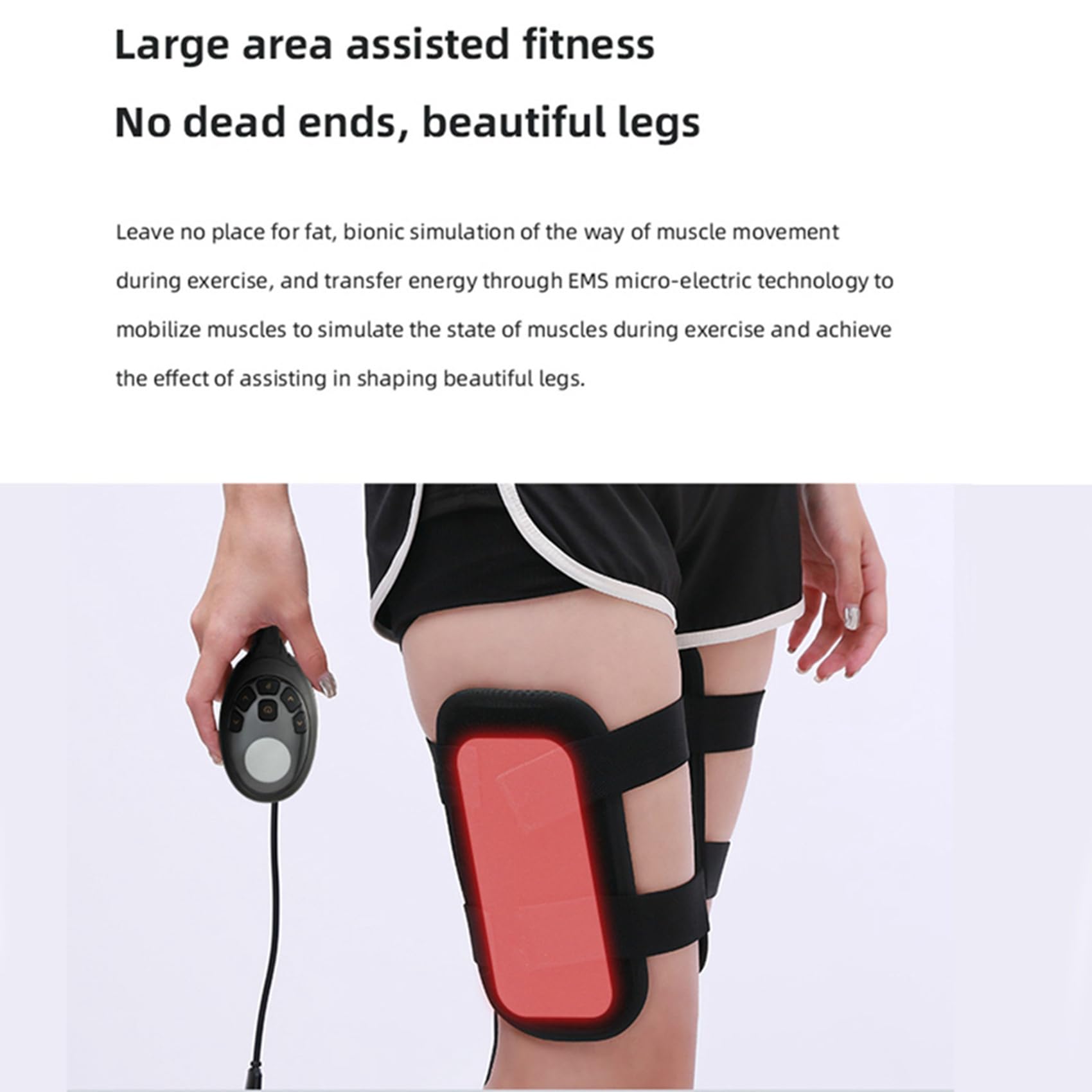 2X Mejora EMS Estimulador Muscular Eléctrico Masajeador Fitness TENS Anticelulítico Piernas Cinturones Entrenador Adelgazante Muslo