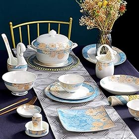 Elevate Your Dining Experience: Buy the Exquisite 60-Piece Luxury Porcelain Dinnerware Set Today! – AKALNNB