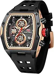 Relógio Masculino Esportivo Pulseira de Silicone Cronógrafo Multifuncional Relógio de Pulso à Prova D'água Luxo Relógios