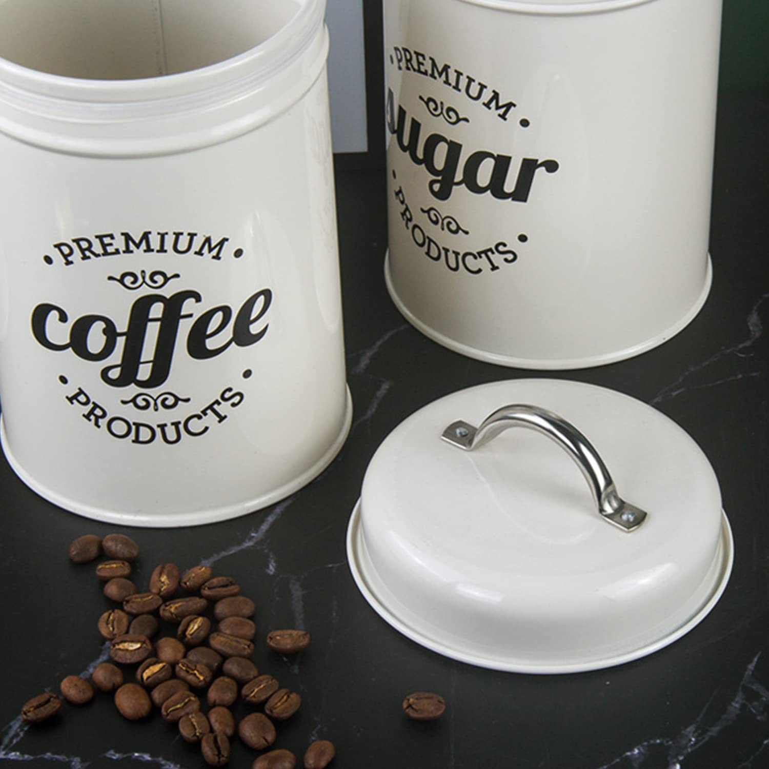 Set di contenitori da cucina 3 pezzi per zucchero da caffè e contenitore per il