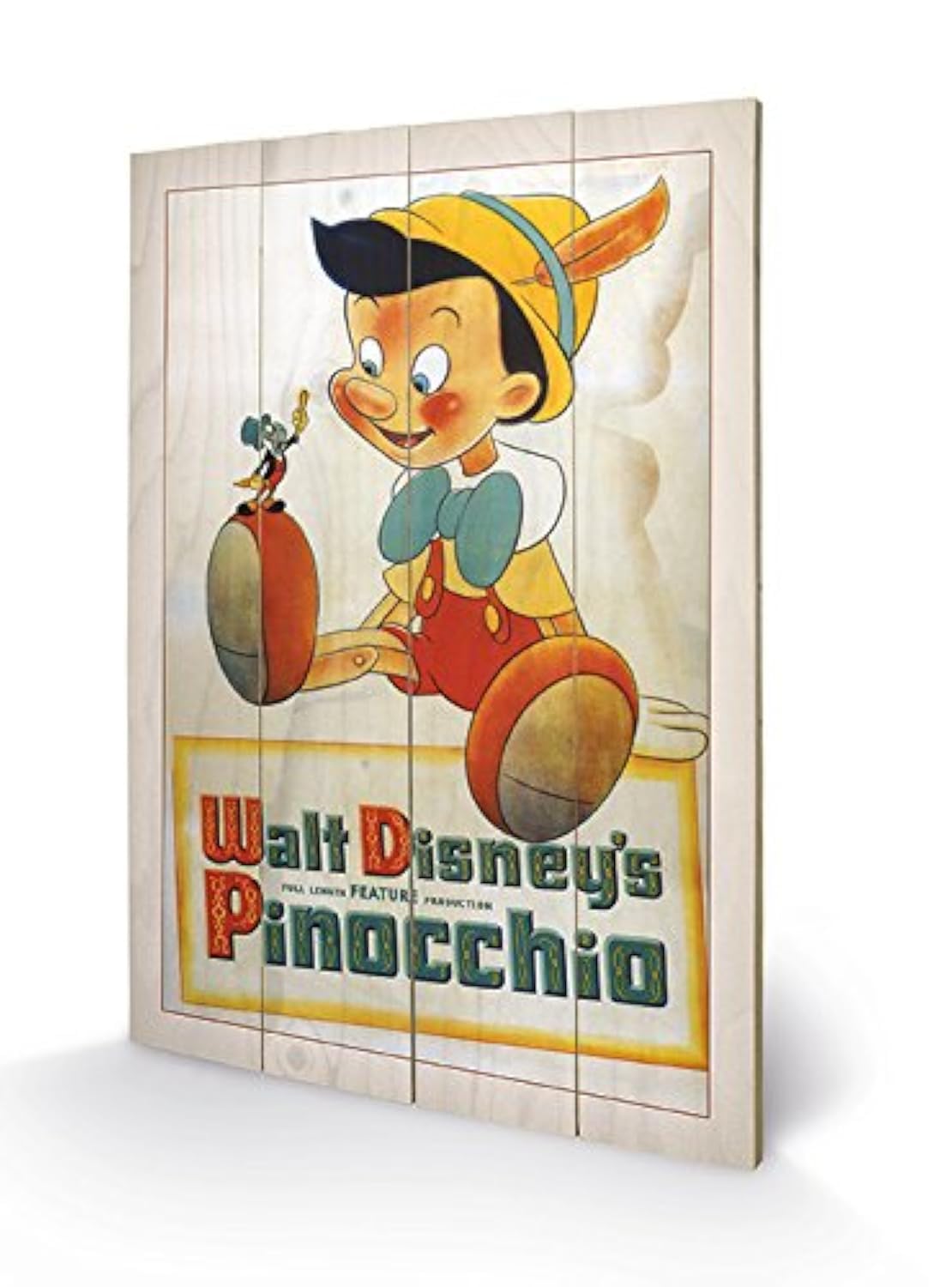 Pyramid International SW11428P Pinocchio Conscience Wood Print , Multi-Colour, 40 x 59 x 1.3 cm