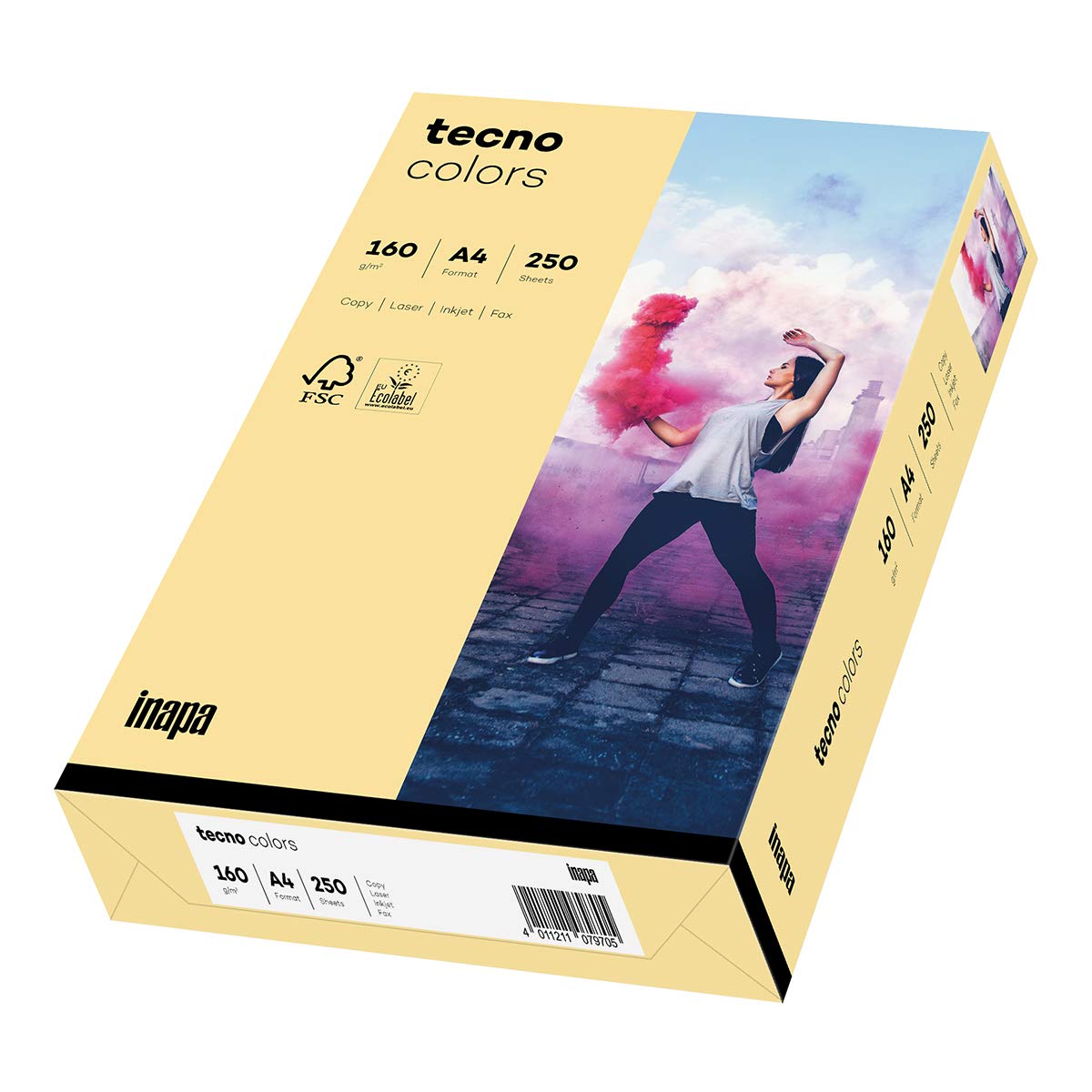 inapa Coloured Printer Paper Tecno Colours 160 g/m² A4 250 Sheets Chamois, 160g / m²