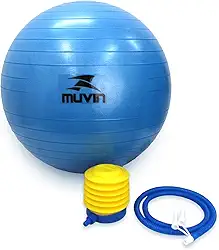 Bola de Pilates 65cm Muvin – Antiestouro – Suporta até 300kg – Com Bomba – Ginástica – Fitness – Pilates – Yoga – Fisioterapia – Flexibilidade – Fortalecimento – Tonificação –– Fácil Limpeza