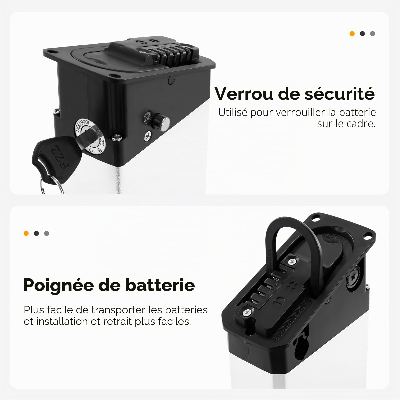 SEASON Ebike Batterie 48V 14,5Ah (InFrame) pour Engine X/EP-2 Pro/Engwe Pro 2/Mate x, Batterie de Rechange sans Chargeur pour vélos électriques pliants de DCH-009(345)