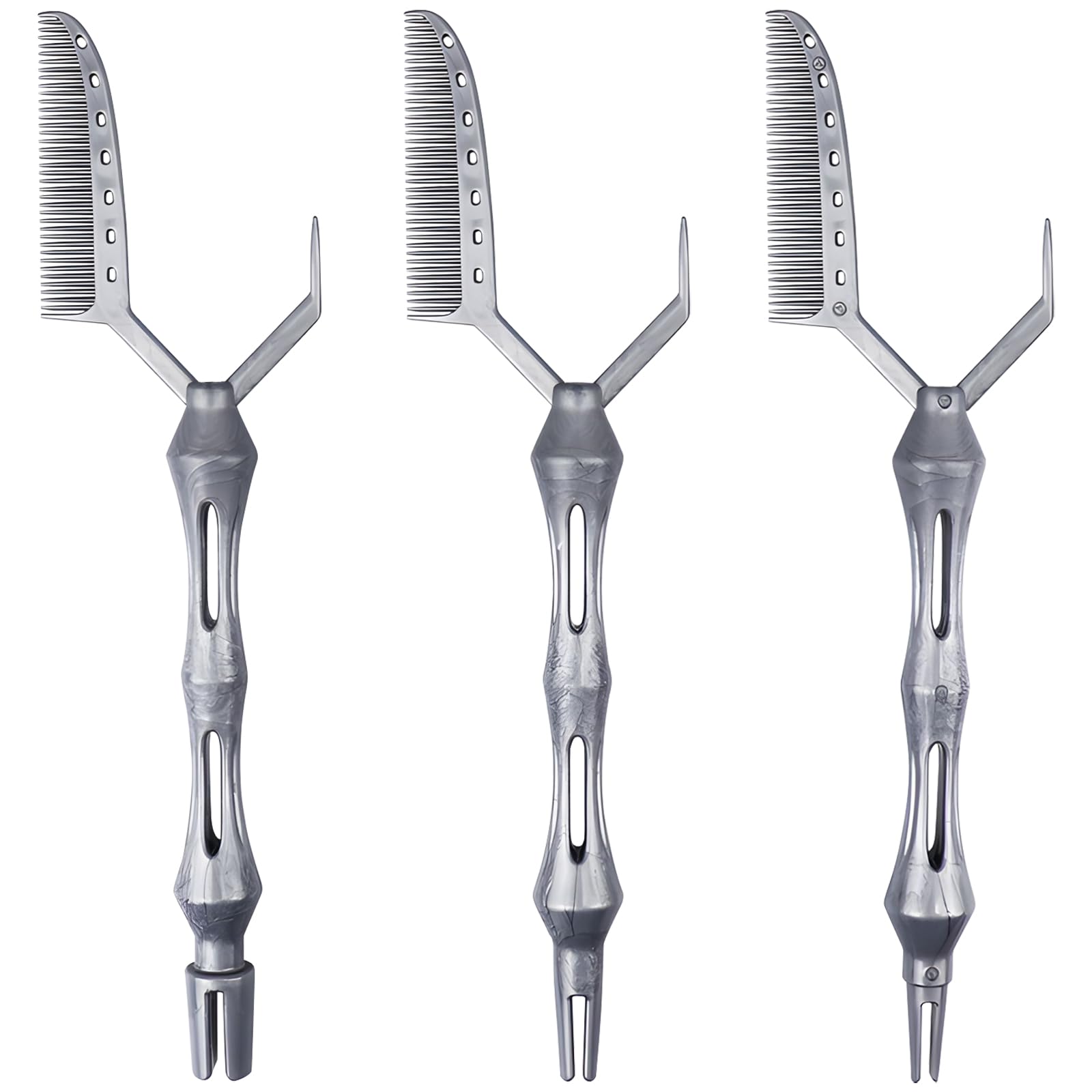 3-Pack Multifunctional Hair Styling Combs for Perm, Dyeing, and Positioning, Practical ABS Rat Tail Combs for Women and Girls